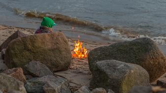 Fire Beach Elbe