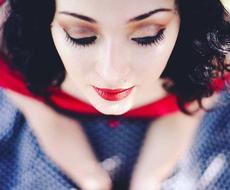 girl beautiful red lipstick