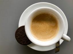 foamy sweet coffee in a mug