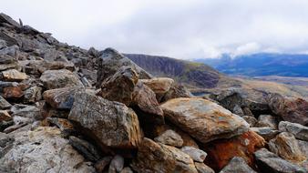 Rocks Mountains Clouds
