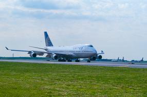 Boeing 747 8F on the runway