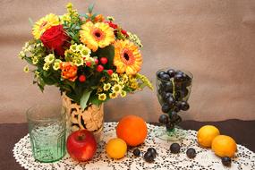 Flower Fruit Ornament Still