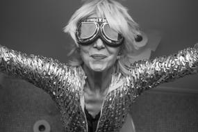 Goggle Fun Star monochrome photo