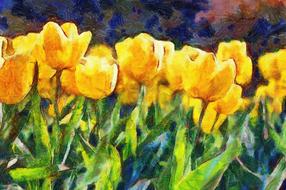 painting oil tulips impressionism