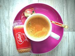 coffee and cookies on the table