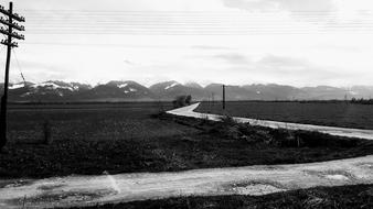 Rural Mountain Black And White