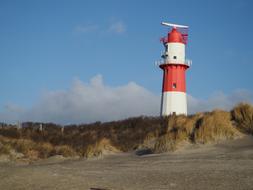 lighthouse on an island landscape