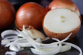 sliced onions harvest