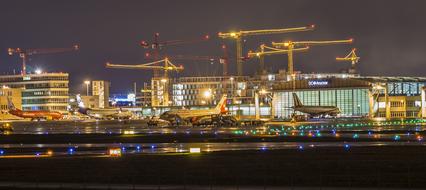 Airport Night Photograph Aircraft
