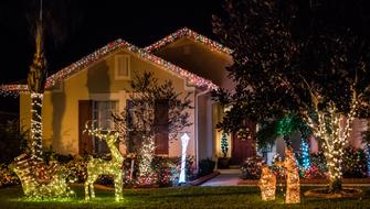 Architecture House Christmas Night