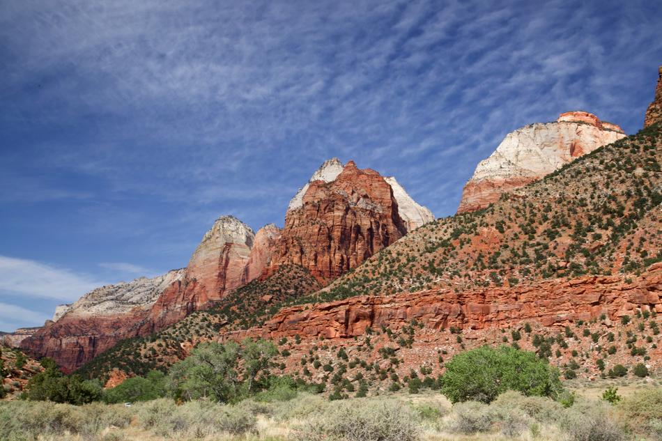 red high cliffs against a blue sky