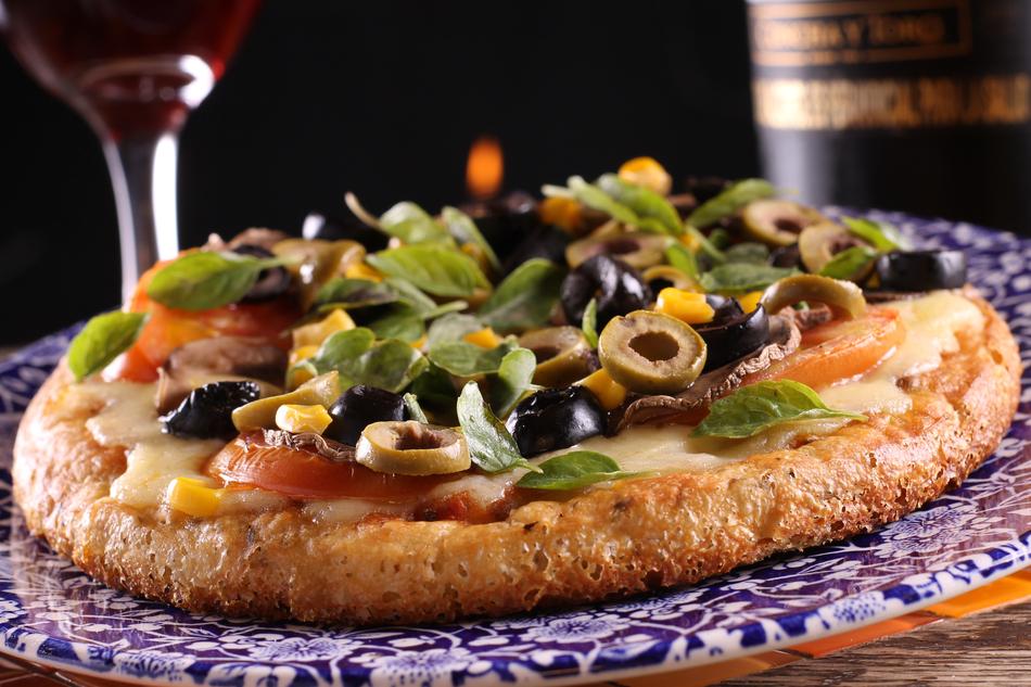 pizza with juicy olives