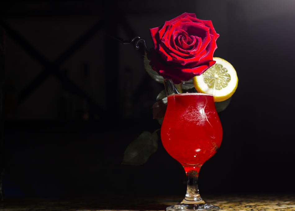 Drink Cocktail with floral decoration
