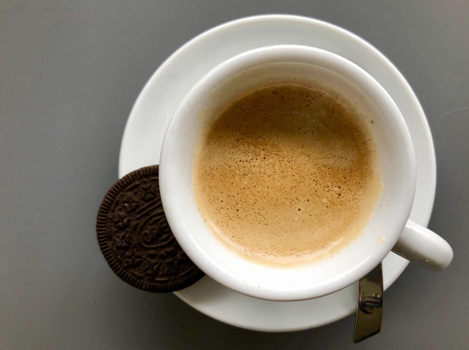 foamy sweet coffee in a mug
