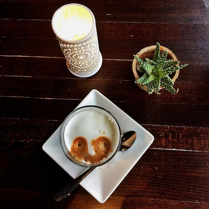 frothy coffee with sugar