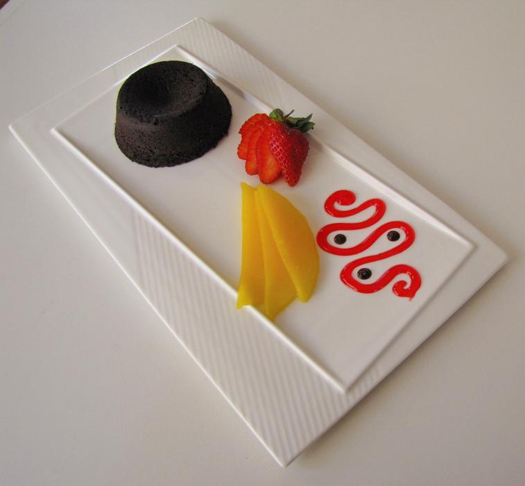 Sweet dessert with fruit and chocolate