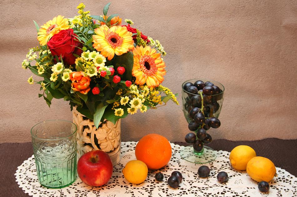 Flower Fruit Ornament Still