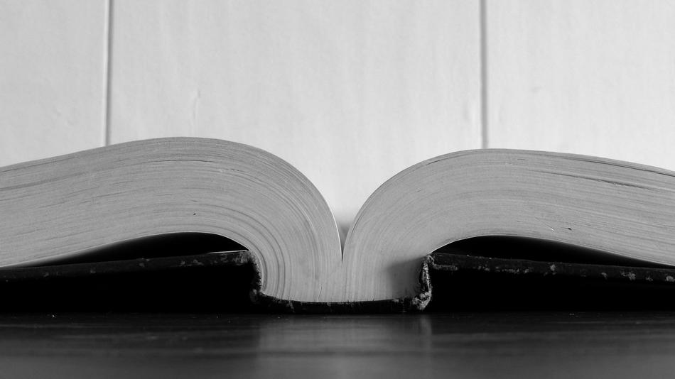 Book Study Bible open close-up