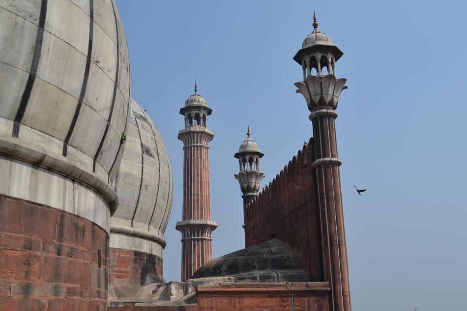 historical Building with domes and towers, detail at sky