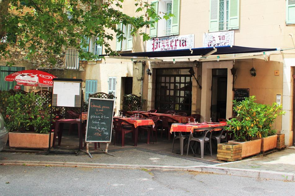tables with menus near the restaurant