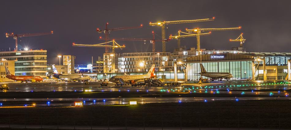 Airport Night Photograph Aircraft