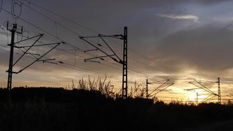 Sunset Railway Embankment Train