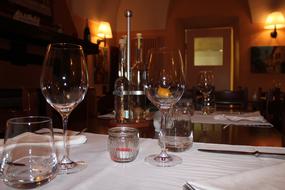 set the table with beautiful glasses