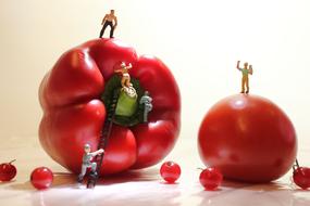 funny figures on a red pepper