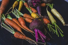 fresh vegetables on a black background