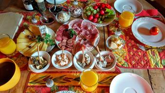 table with delicious food