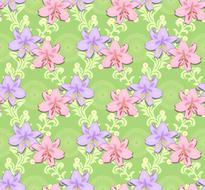 lily flowers green plant seamless