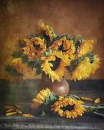 sunflowers watercolor drawing