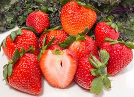 Juicy delicious strawberries fresh