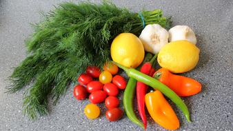 fresh colored vegetables