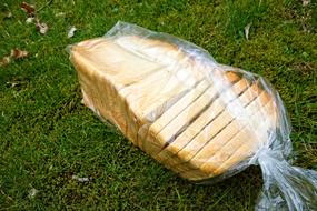 packed bread on the grass