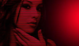 Red Colored light and girl portrait