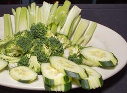 cucumbers and broccoli fresh