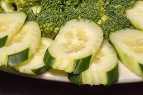 sliced fresh cucumbers