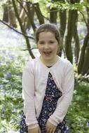 Girl Outside at Bluebells field