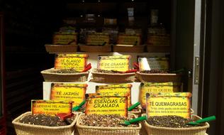 Fresh spices on the market