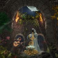 musician and the musician skeleton fantasy