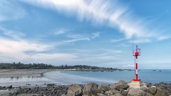 Lighthouse Beach Blue Sky