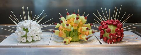 fruit with candy in the needles