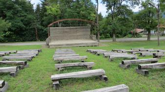 Park Stage Bench Outdoor