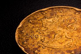 Macro picture of finnish Euro Coin