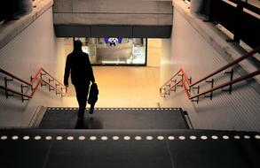 Man Walking at stairs