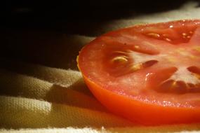 Slice of ripe tomato