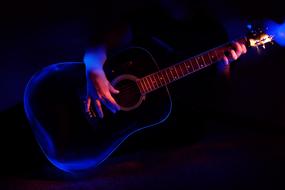 Music Performance Guitar red blue
