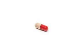 Isolated Medicine Pill red white