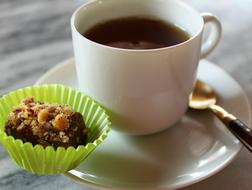 chocolate cupcake with coffee